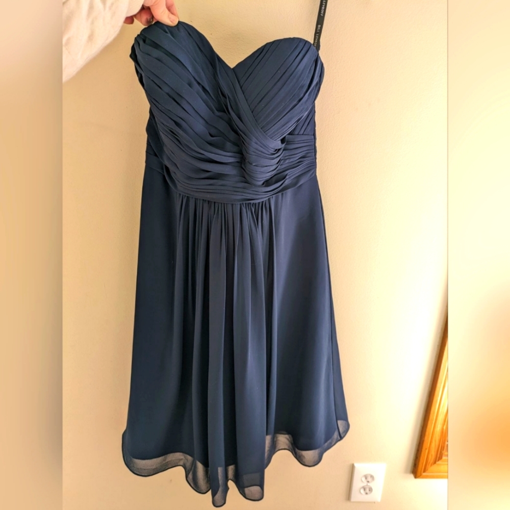 NWT Bill Levkoff Bridesmaid A-Line Dress, Navy